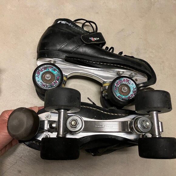 Riedell RS1000 speed skates, leather uppers, wide toestop, 3 sets of wheels - Picture 7 of 12